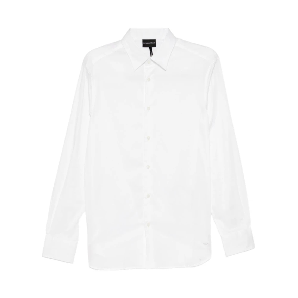 Emporio Armani Herren Weiß - Stretch Pima Cotton Shirt - Shirts - 2XL