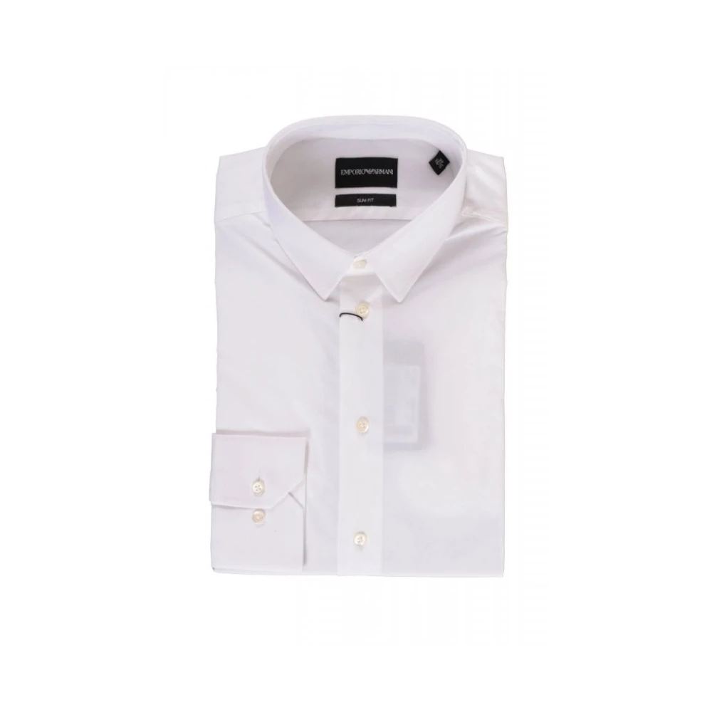 Emporio Armani Herren Weiß - Slim Fit Shirt - Shirts - L