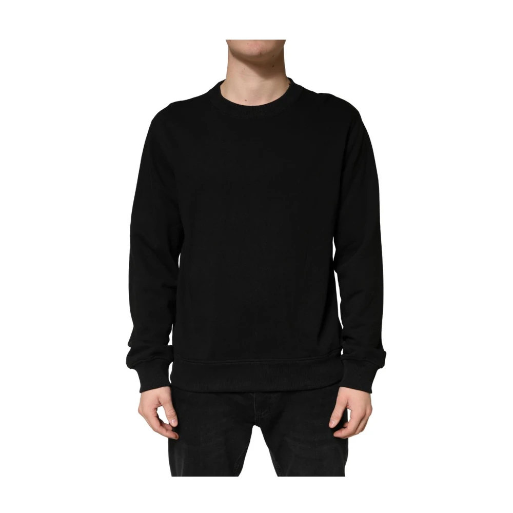 Dolce & Gabbana Herren Schwarz - Cotton Crewneck Sweater - Knitwear - K - Xl