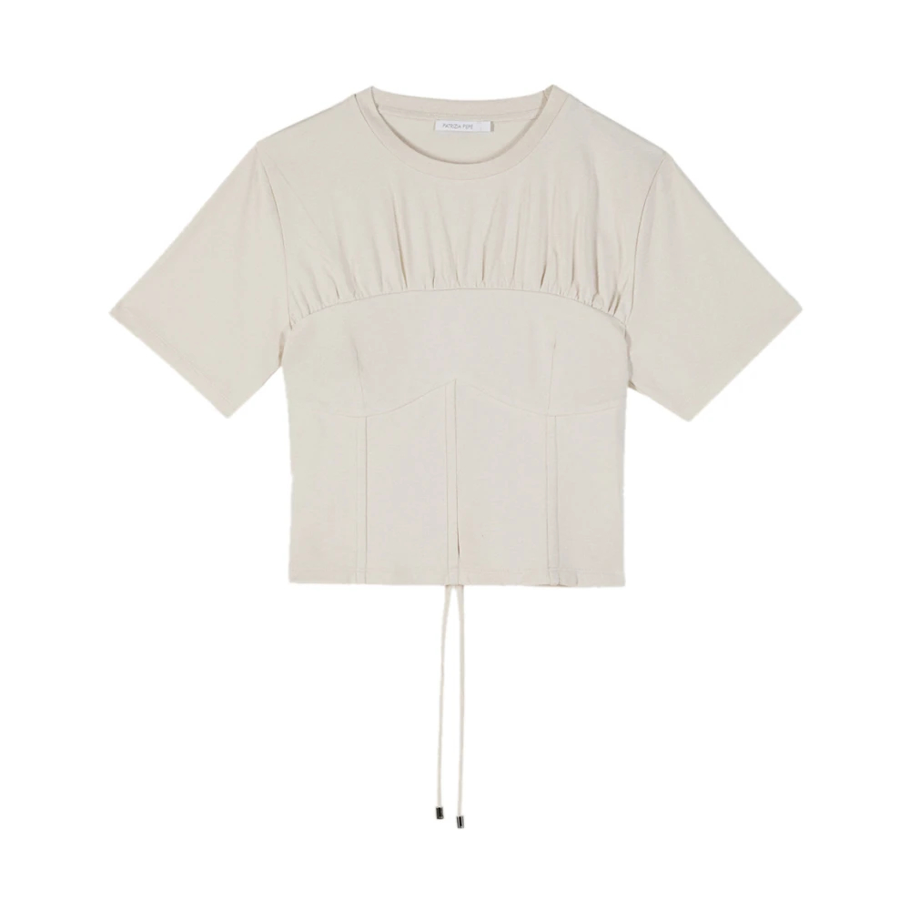 Patrizia Pepe Damen Beige - Baumwoll-Bustier-T-Shirt - Blouses & Shirts - L