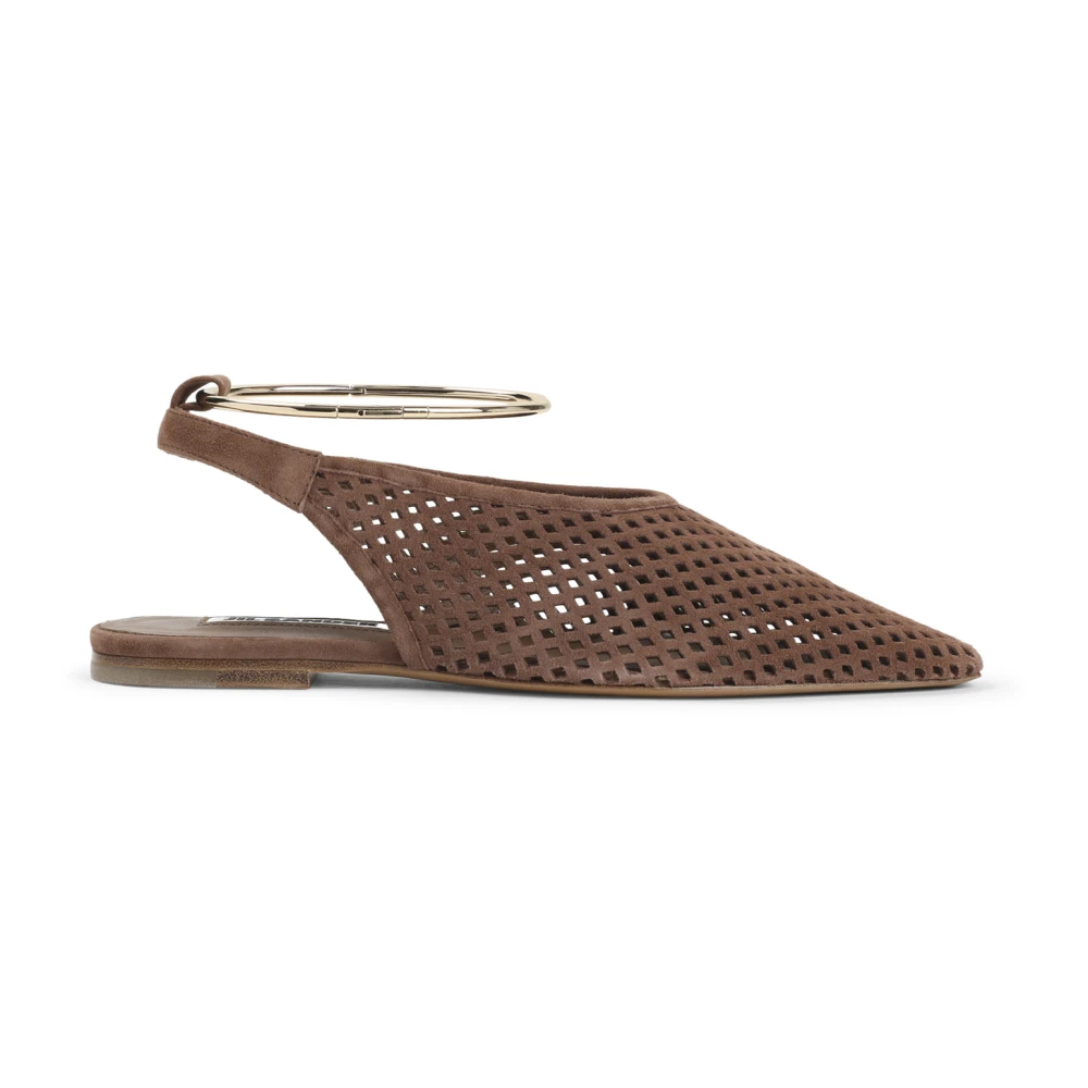 Jil Sander Damen Braun - Goat Leather Sling Back - Shoes - 38 Eu