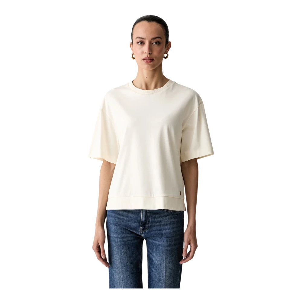 VAN GRAAF Joop! Damen Ecru T-Shirt Baumwolle Weiß, Größe 38 - Bild 4