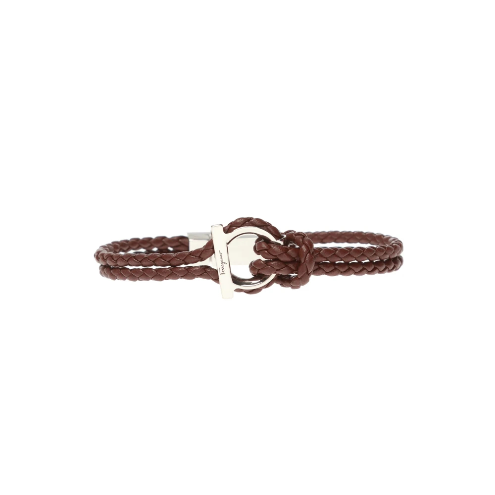 Ferragamo Herren Braun Gancini Armband (20Cm) - Bild 3
