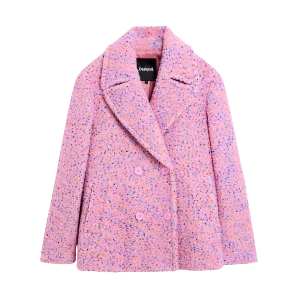 Desigual - Mantel Bottone - Coats - Damen - Rosa - Xs