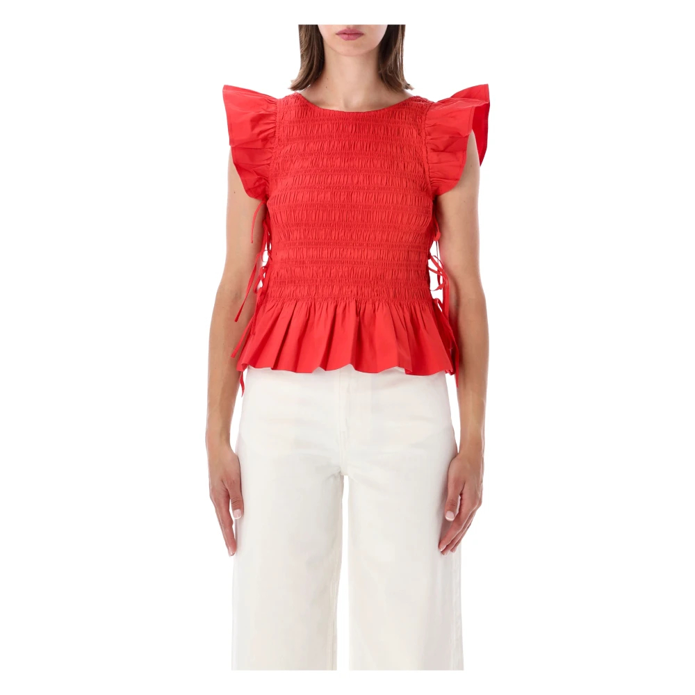 Ganni , Damen, Blusen & Hemden, Rot, Xs - Bild 4