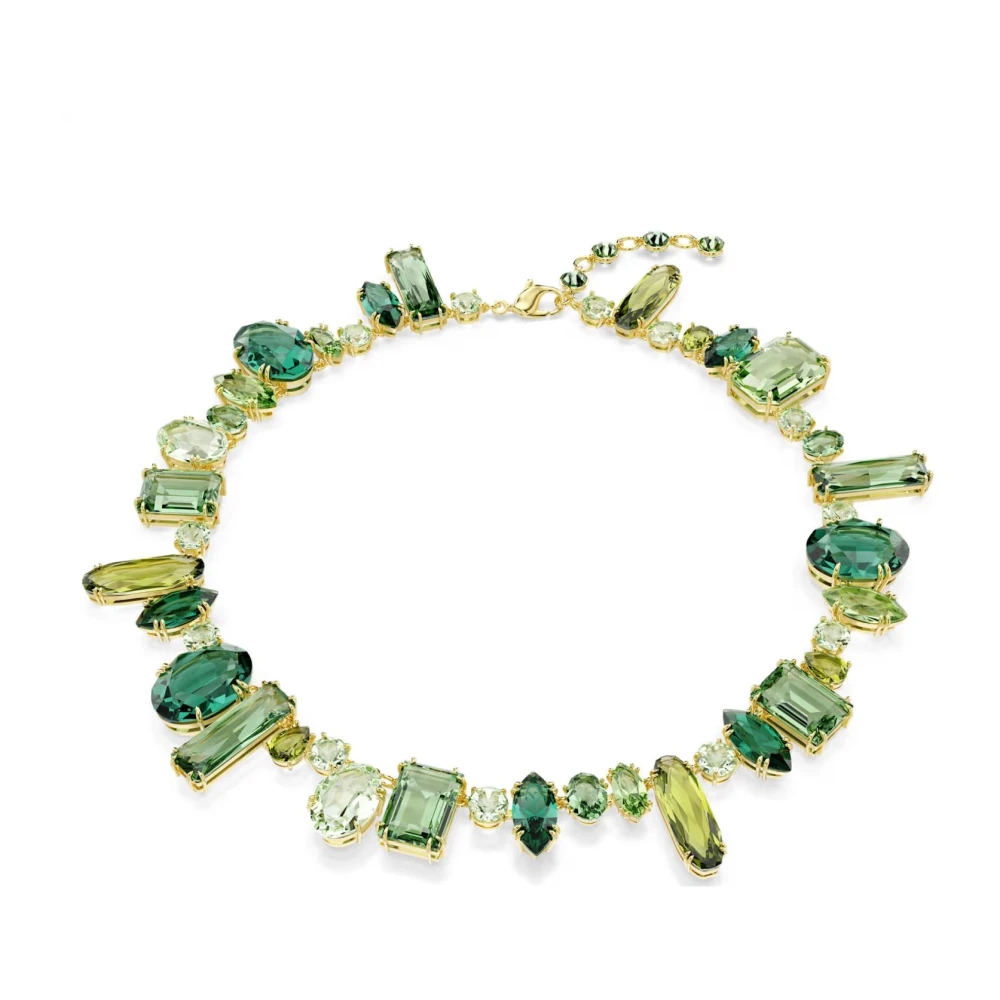 Swarovski Gema Halskette, Verschiedene Schliffe, 18K Goldbeschichtet Grün - Bild 4