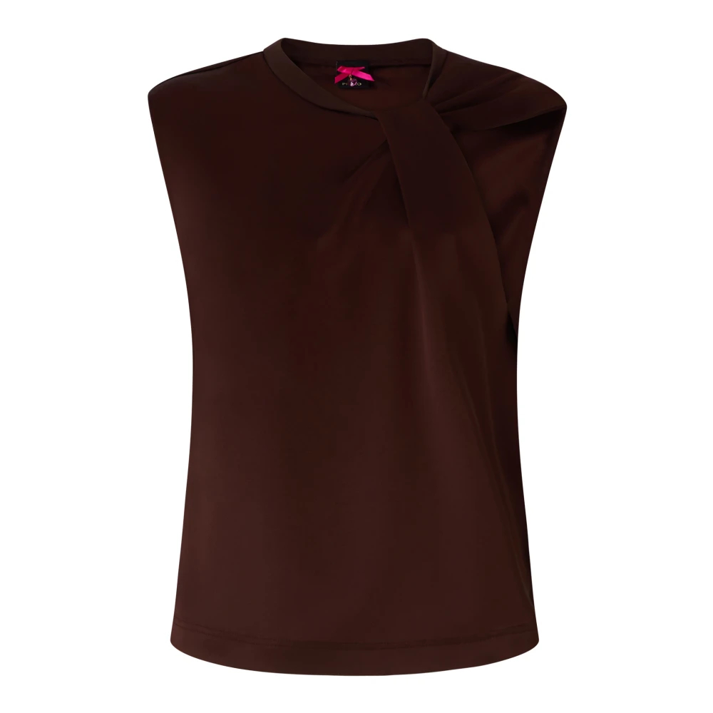 Pinko Damen Braun - Ärmellose Bluse Aus Satin - 40 - Bild 6