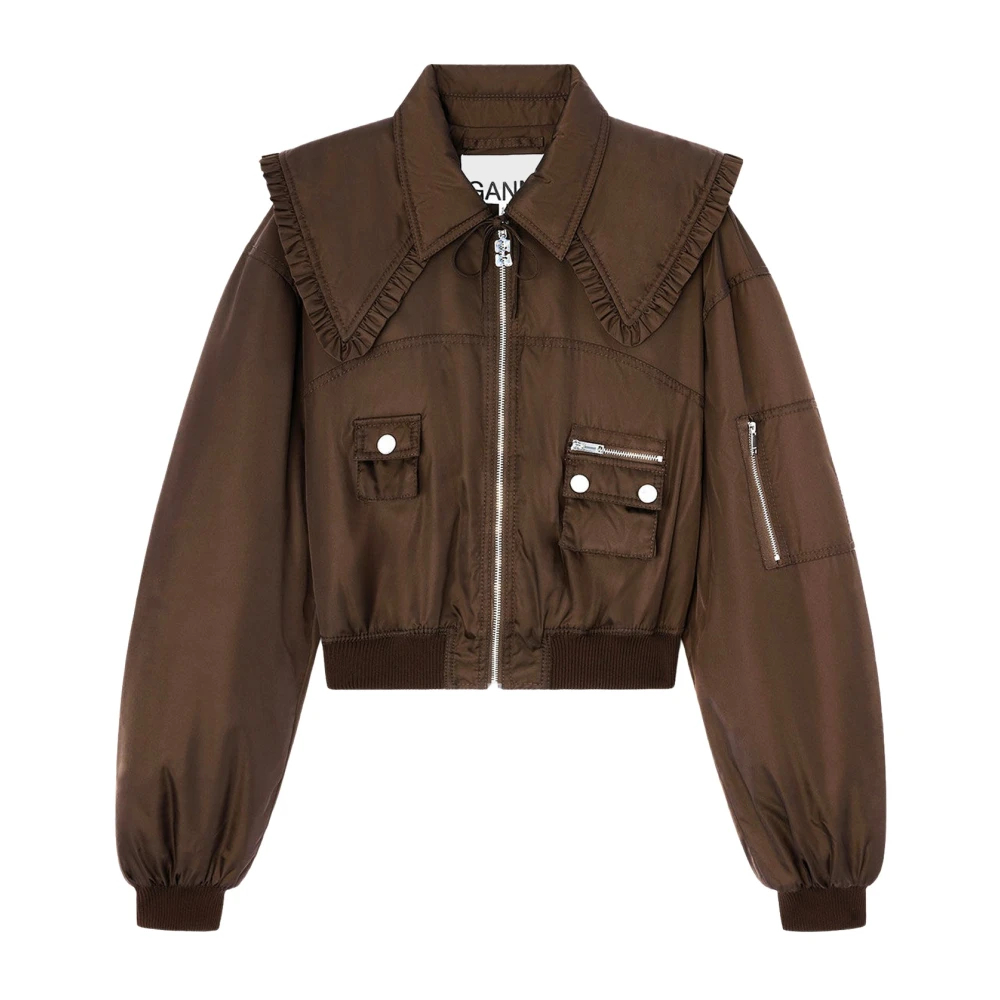 Ganni Damen Braun - Bomberjacke - Jackets - M