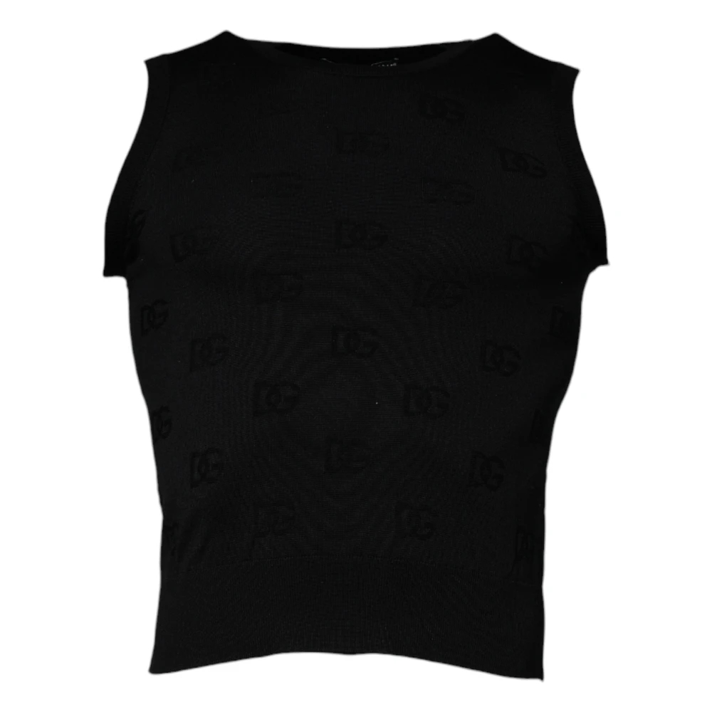 Dolce & Gabbana Damen Schwarz - Ärmelloses Tanktop Mit Rundhalsausschnitt - Tops - K - 2XS