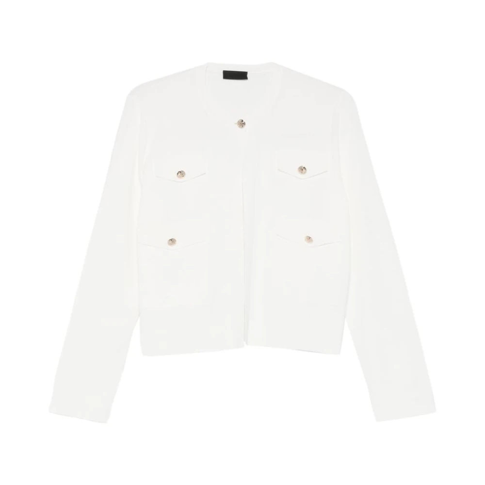 Liu Jo Damen Weiß - Smart Strickjacke - Knitwear - L