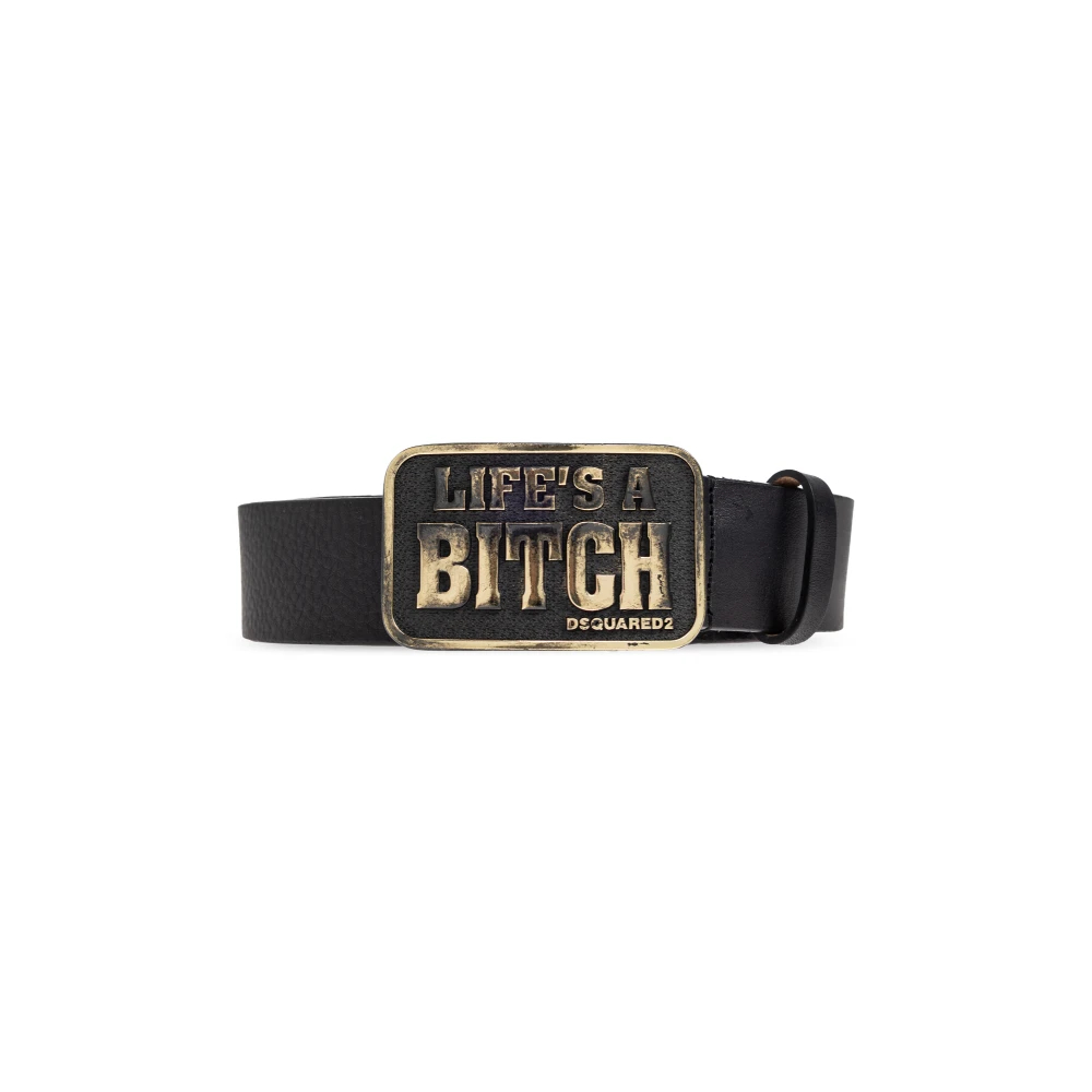 Dsquared2 Herren Schwarz - Ledergürtel - Accessories - K - 90 Cm