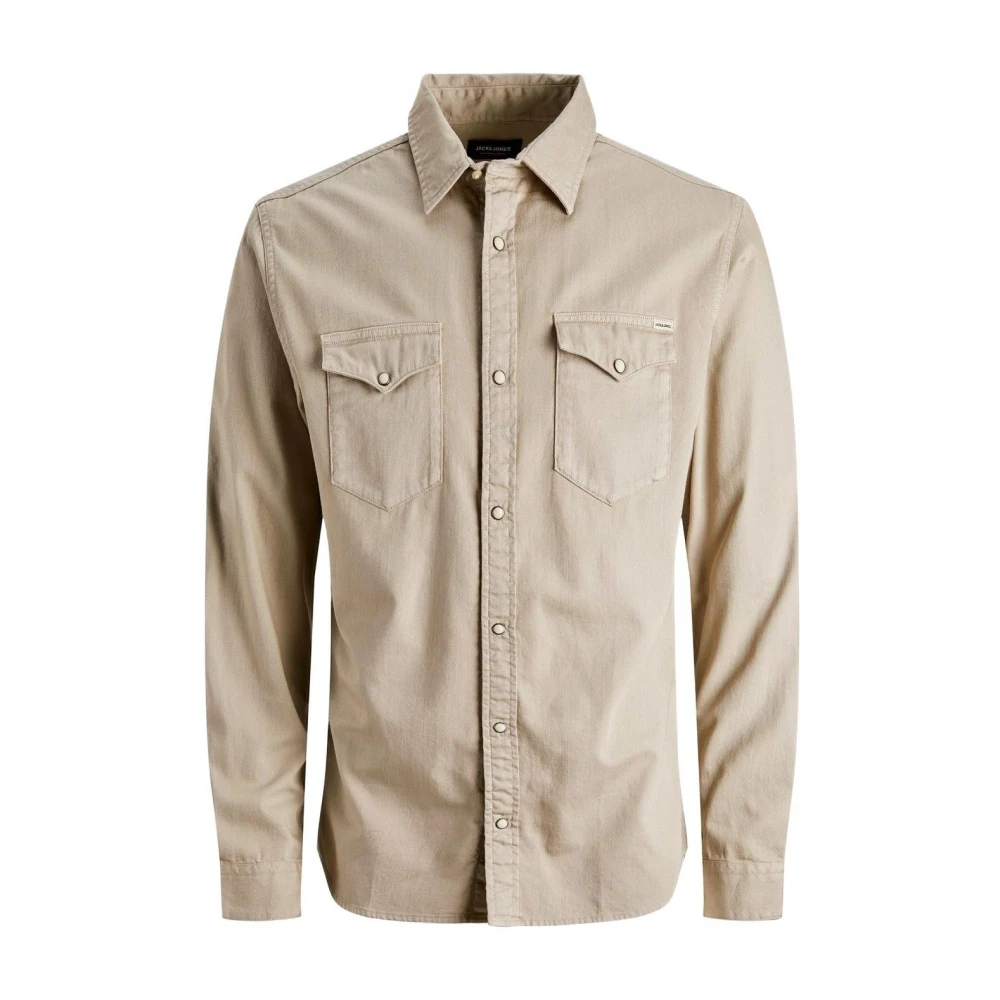 Jack & Jones Herren Weiß Sheridan Denim-Hemd In Comfort Fit Mit Haifischkragen Und Langen Ärmeln In Grau - Bild 11