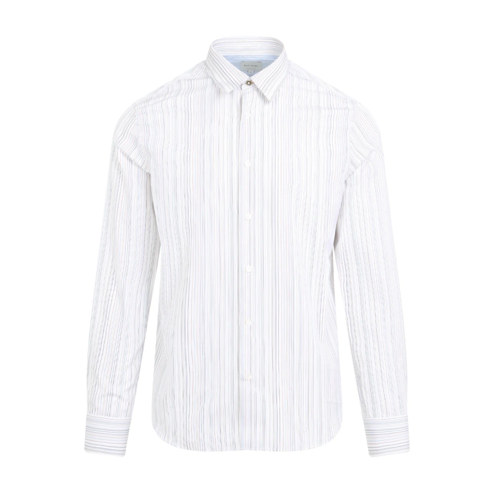 Paul Smith Herren Weiß - Gestreiftes Baumwollhemd - Shirts - Xl