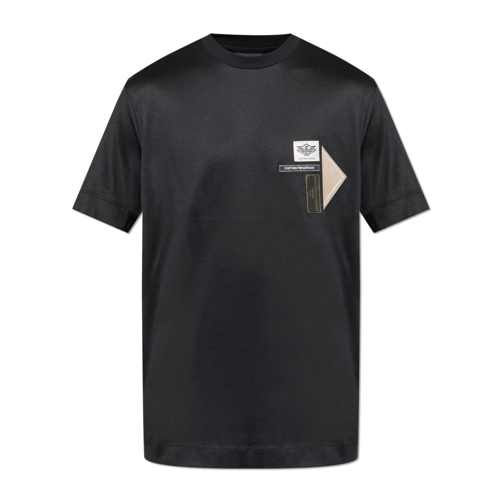 Emporio Armani Herren Schwarz - T-Shirt Mit Logo - Tops - K - S