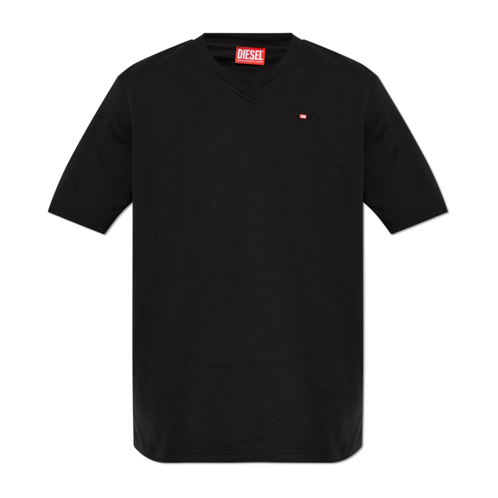 Diesel Herren Schwarz - T-Adjust-V-Microdiv T-Shirt - Tops - K - 2XL