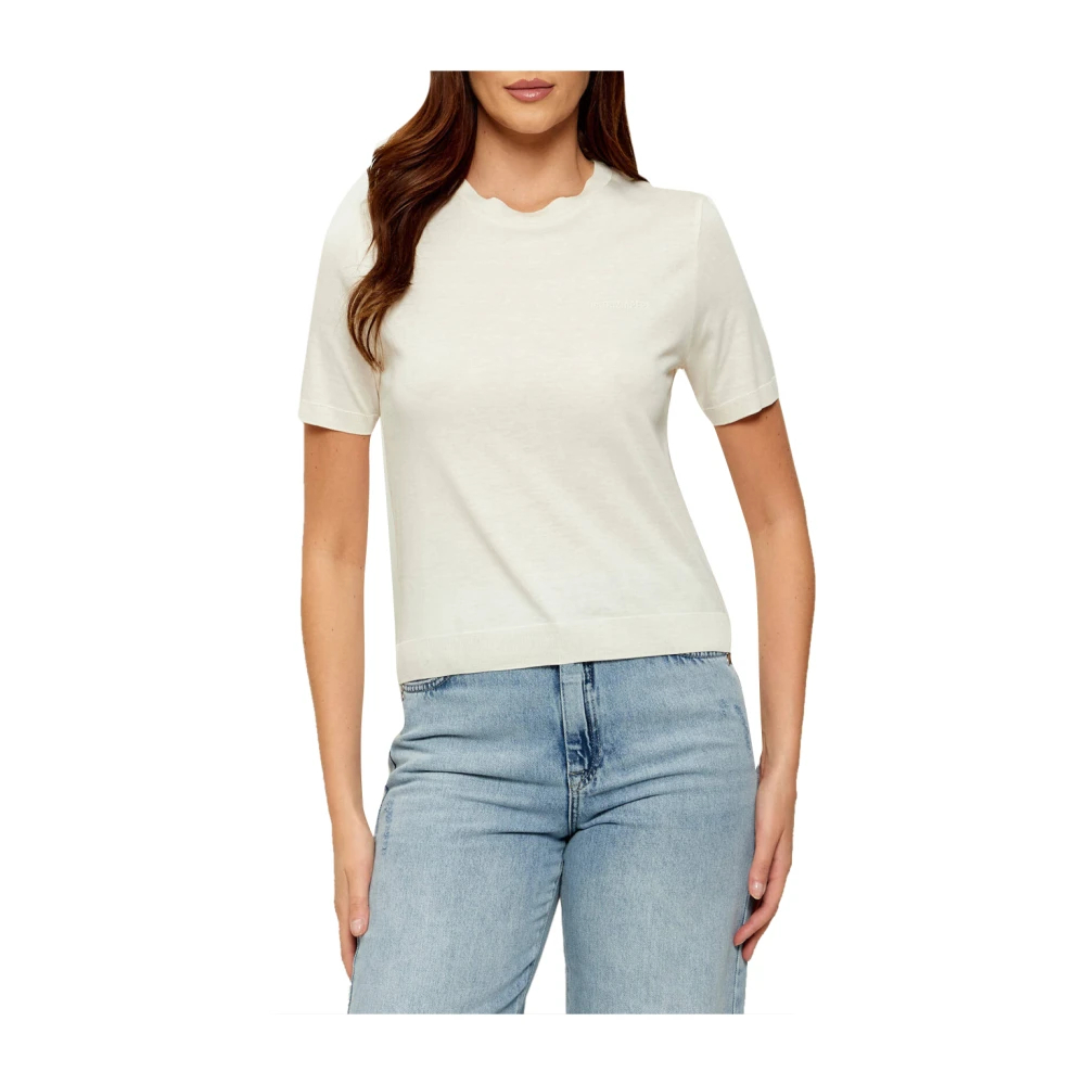 Patrizia Pepe Damen Weiß - T-Shirt Mit Rundhalsausschnitt - Tops - L