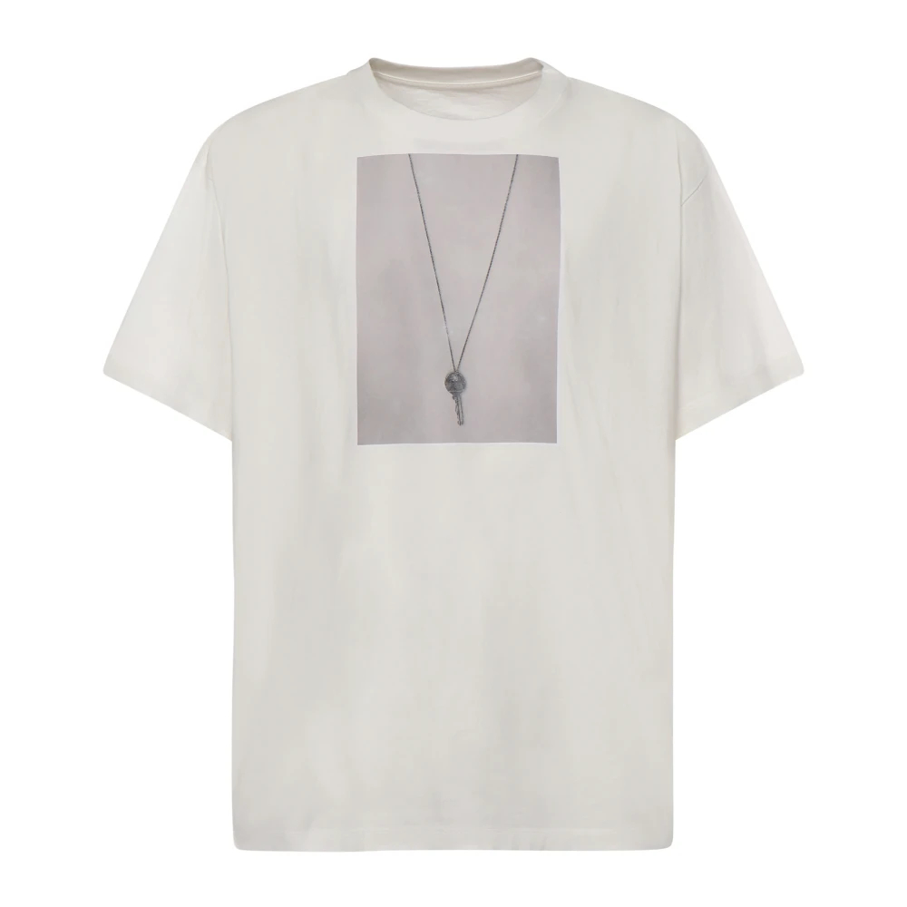 Mm6 Maison Margiela Herren Weiß - Bedrucktes Baumwoll-T-Shirt - Tops - Xl