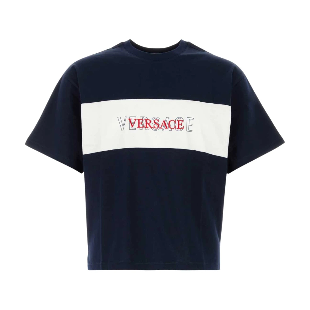 Versace - Baumwoll-T-Shirt - Tops - Herren - Blau - L