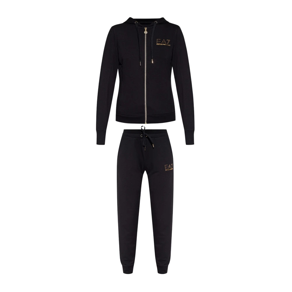 Emporio Armani Ea7 Damen Schwarz - Hoodie Und Sweatpants Set - Sport - K - S