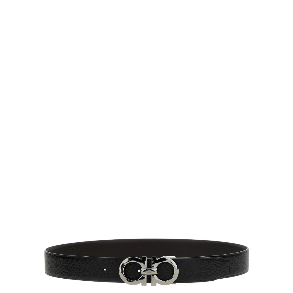 Ferragamo - Hammered Leder Wendegürtel - Accessories - Herren - Schwarzk - 115 Cm