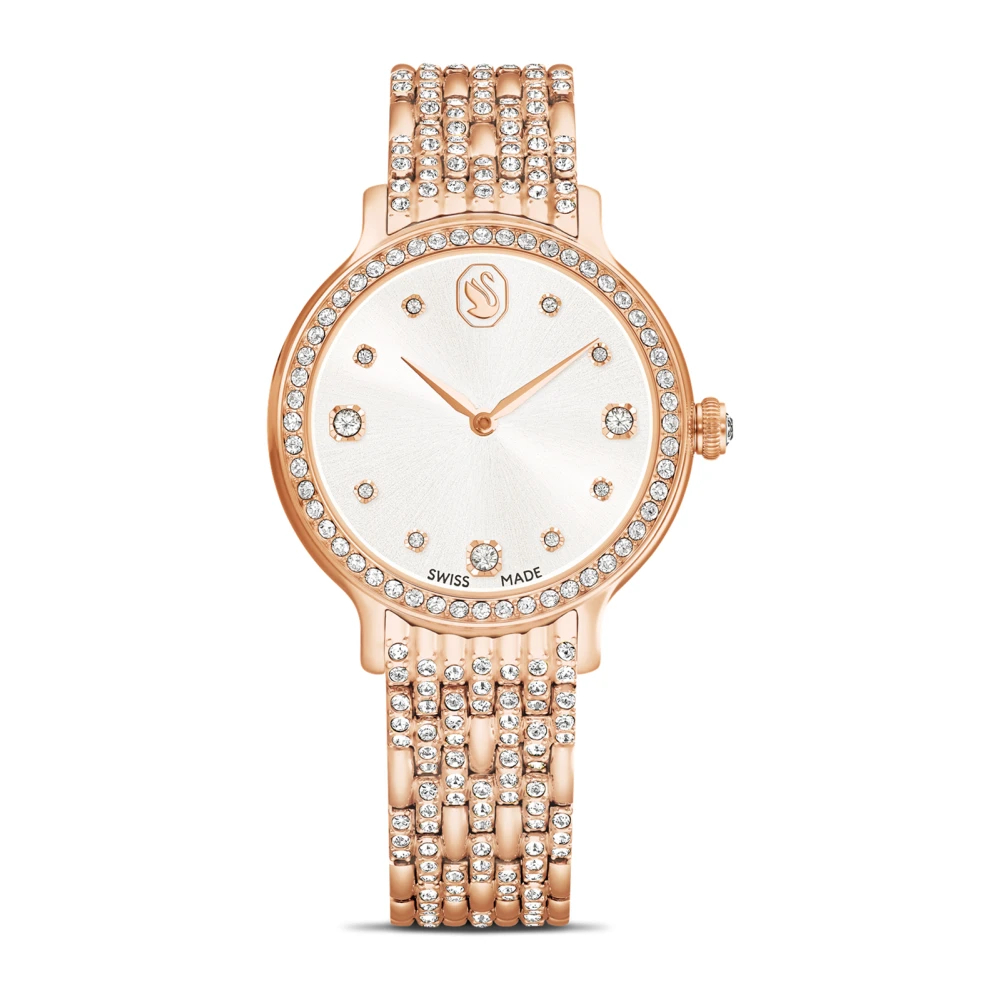 Swarovski Damen Rosen-Gold,Kristall,Silber Imber (31 Mm) Silbernes Sunray-Zifferblatt / Uhr - Bild 4