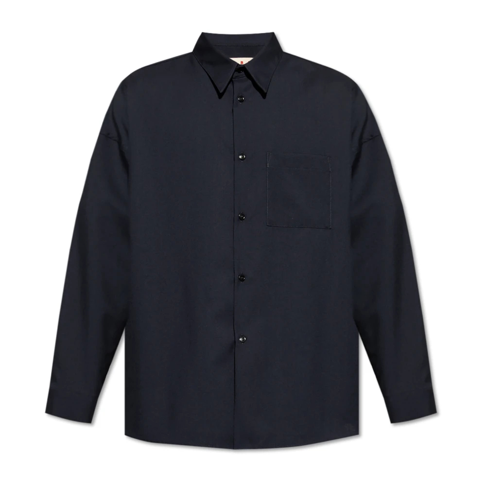 Marni Herren Blau - Wollhemd - Shirts - 2XL