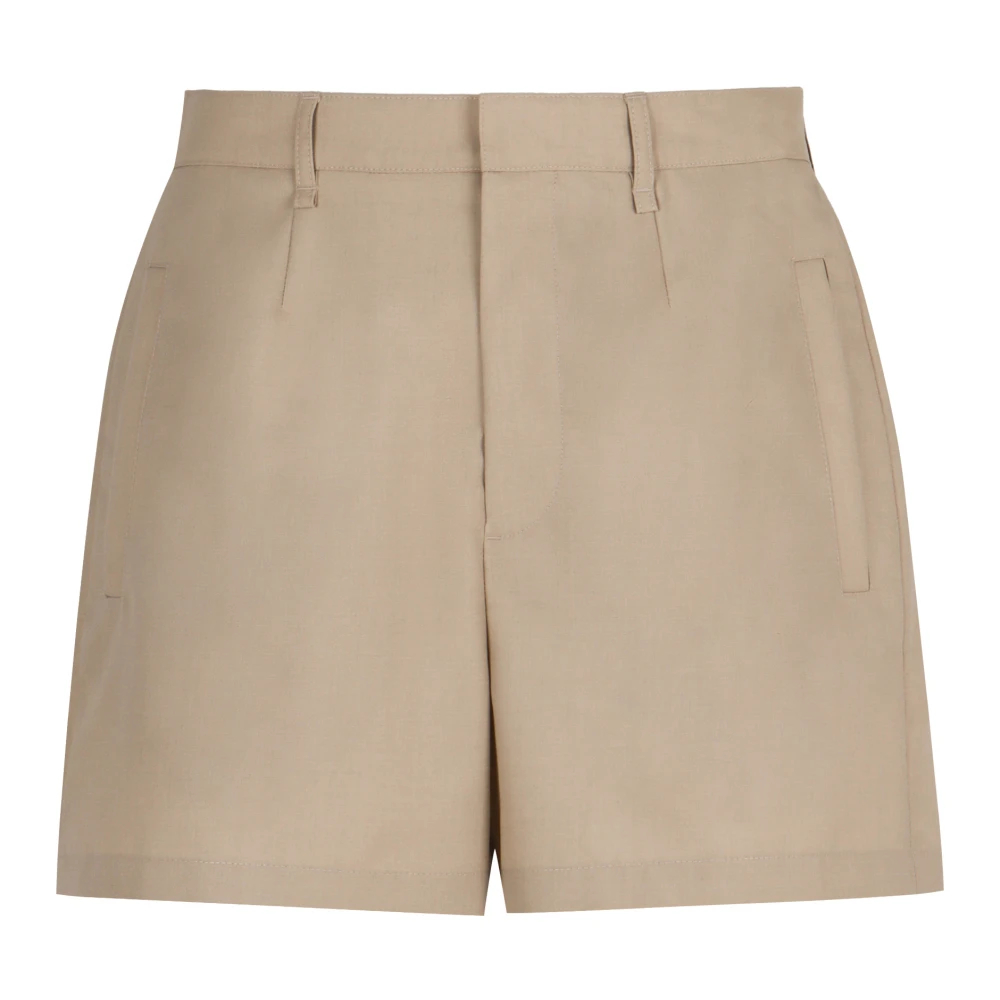Fendi Herren Beige - Woll Bermuda Shorts Mit Taschen - Shorts - L