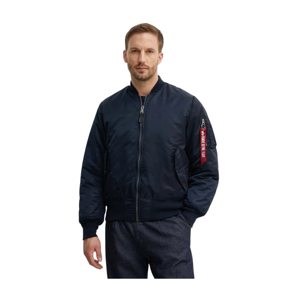 Alpha Industries Herren Blau Ma-1 Heritage Bomber Jacket Rep Mittel - Bild 4