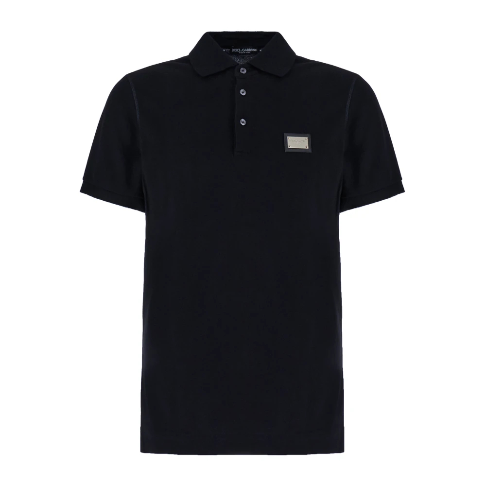 Dolce & Gabbana Herren Blau - Plaque Polo Shirt - Tops - 2XL