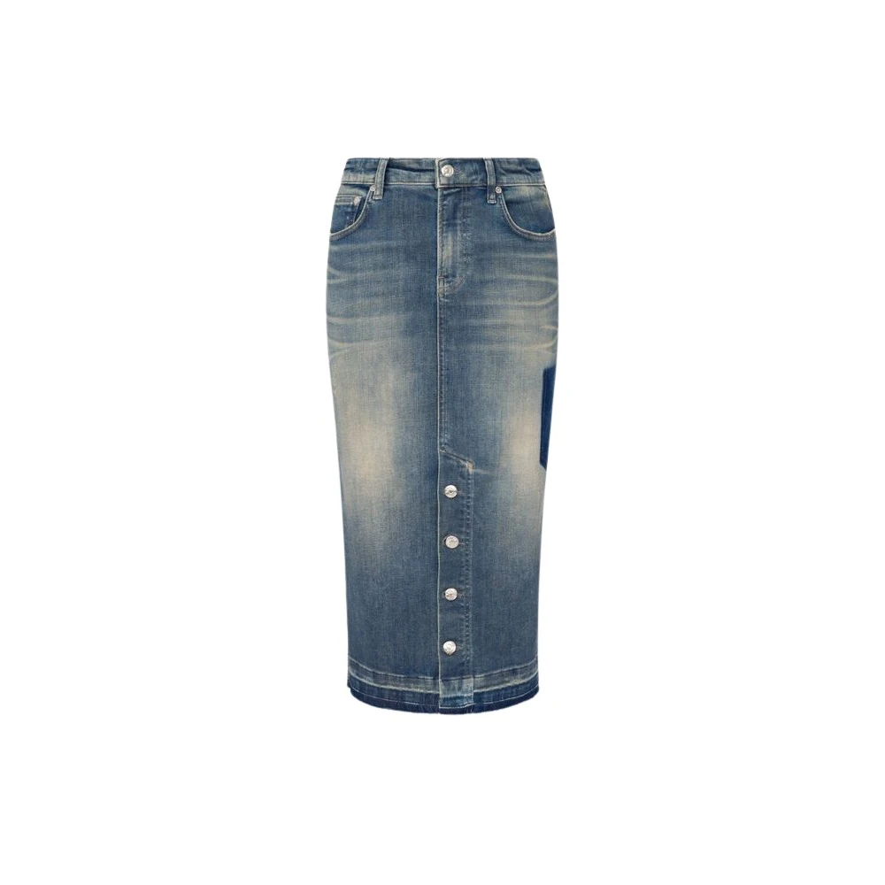 Moschino Damen Blau - Denim-Midi-Rock - Skirts - W29