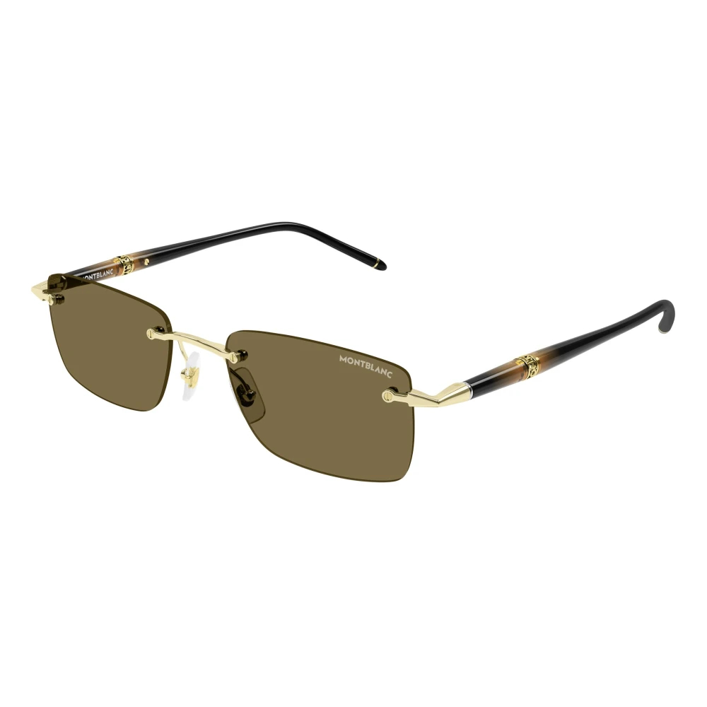 Montblanc Herren Gold Mb0344s 013 Sonnenbrillen Metall Braun Quadratisch - Bild 3