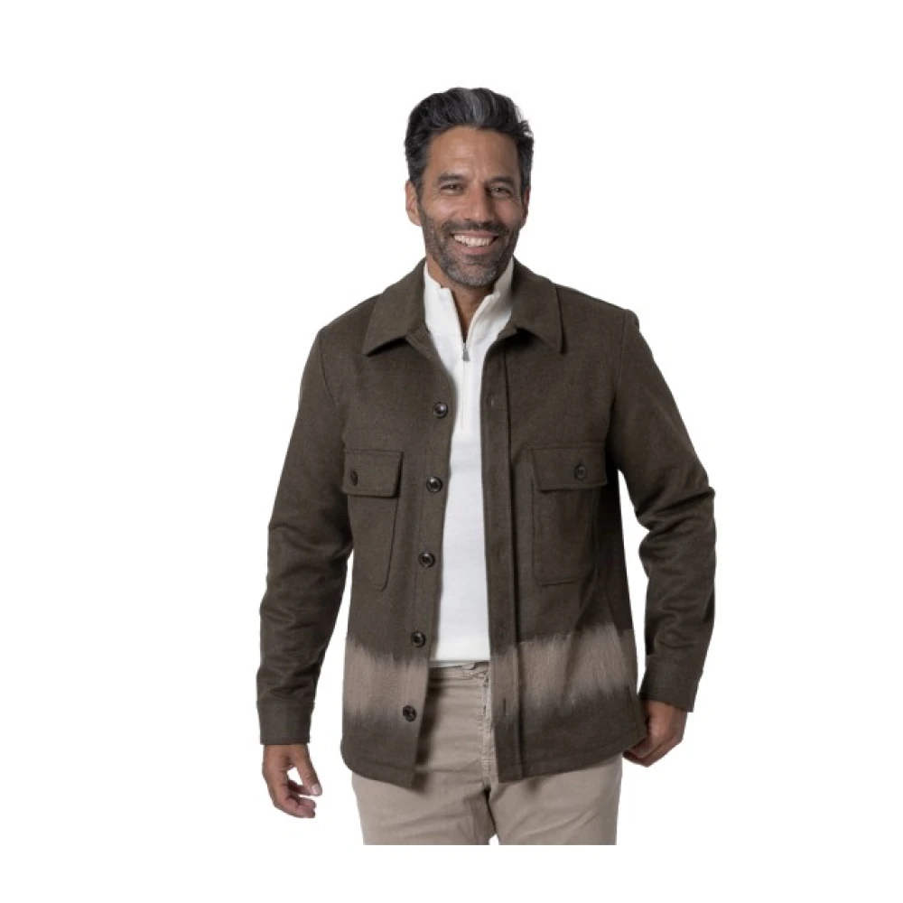 Jacob Cohën Herren Grau - Khaki Flanellhemdjacke - Jackets - M