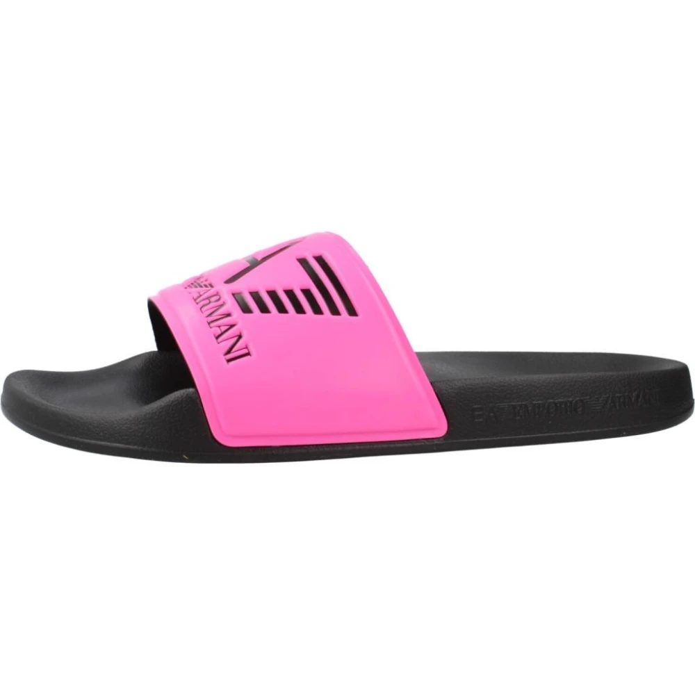 Emporio Armani Ea7 Herren Rosa - Logo Slides - Shoes - 44 Eu