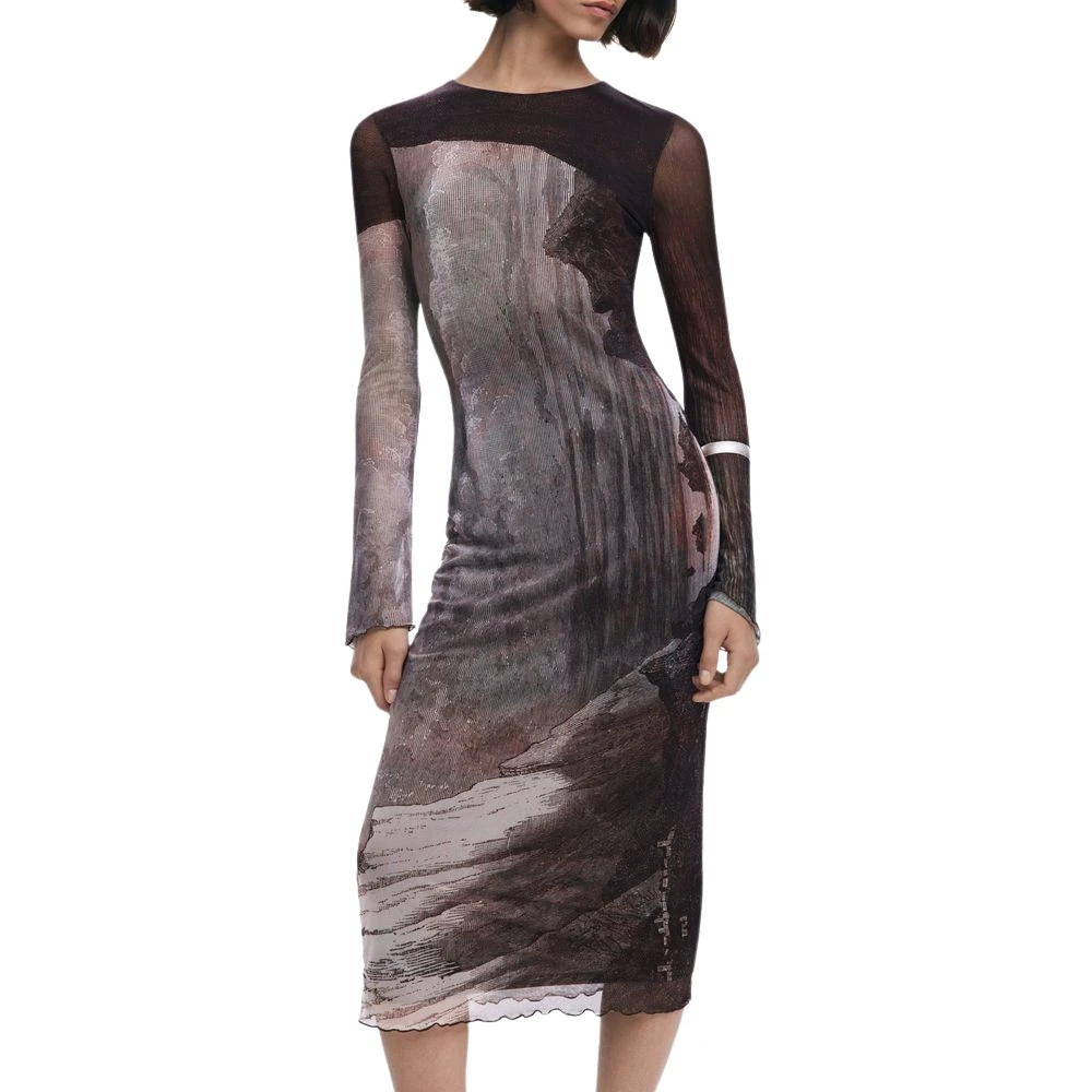 Desigual Damen Braun - Langärmeliges Midikleid - Dresses - S