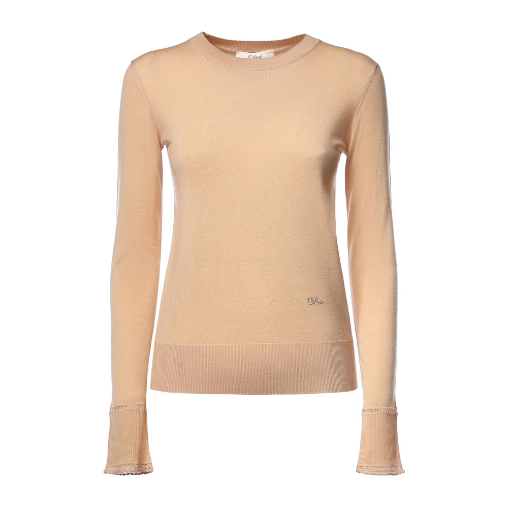 Chloé - Round-Neck Strickwaren - Knitwear - Damen - Orange - S