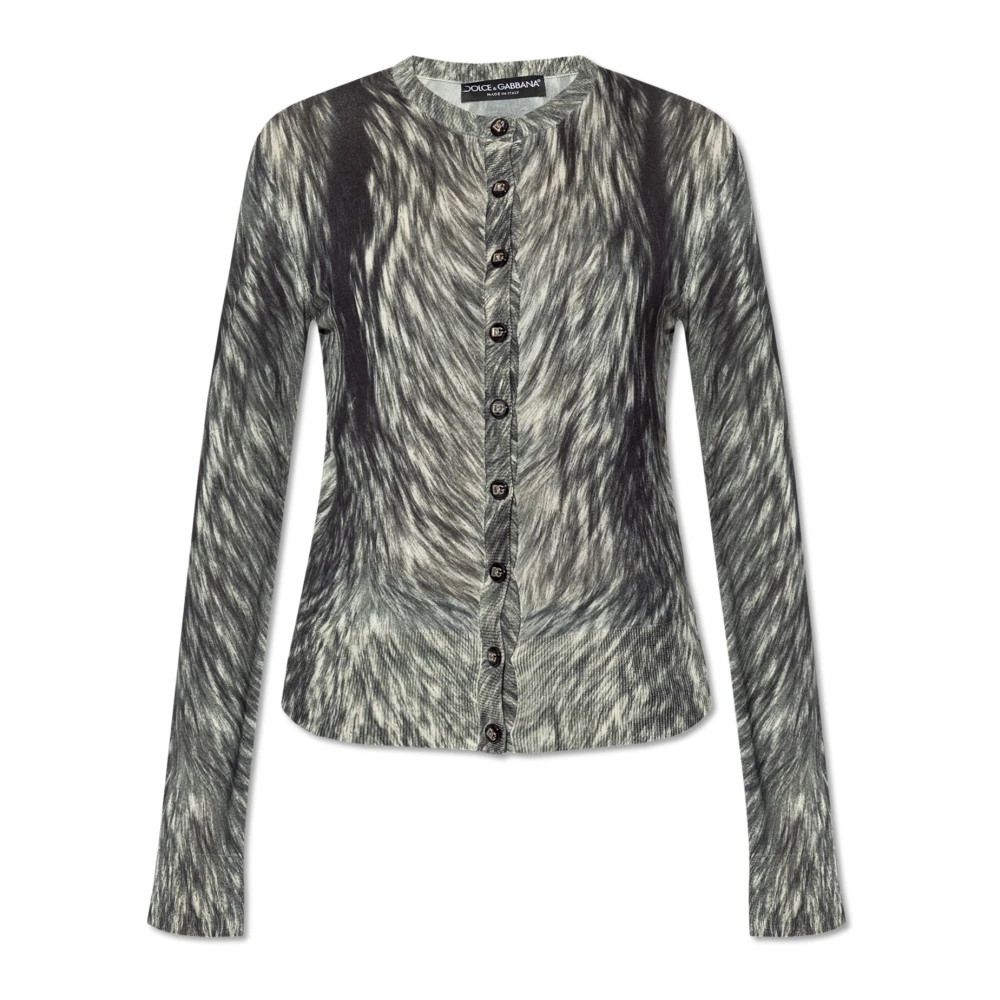 Dolce & Gabbana Damen Grau - Seiden-Strickjacke - Knitwear - S