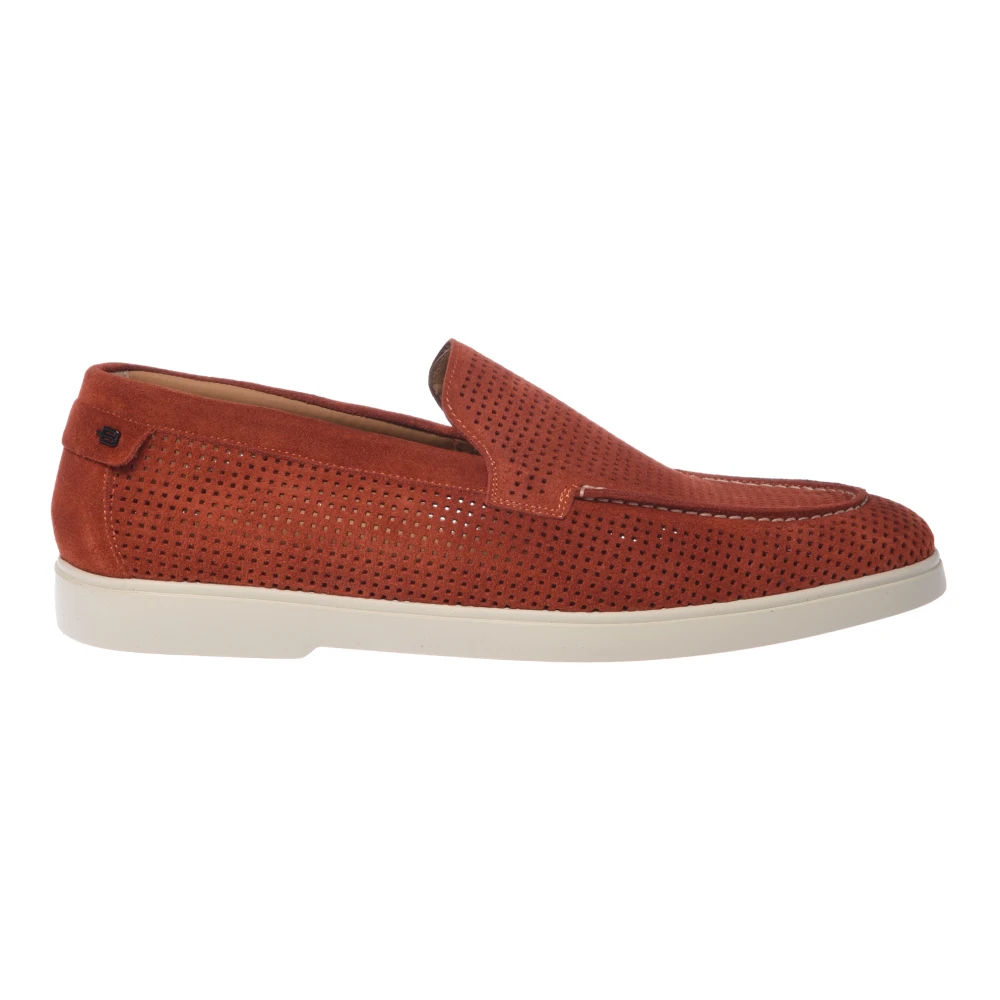 Baldinini Herren Braun - Perforated Suede Moccasin - Shoes - 43 Eu