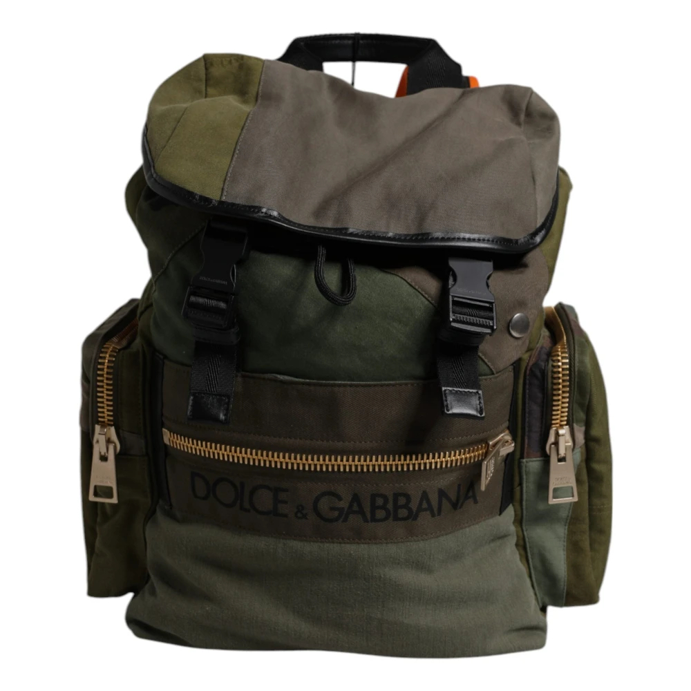 Dolce & Gabbana Unisex Grün - Patchwork Reise-Rucksack - Bags - One Size