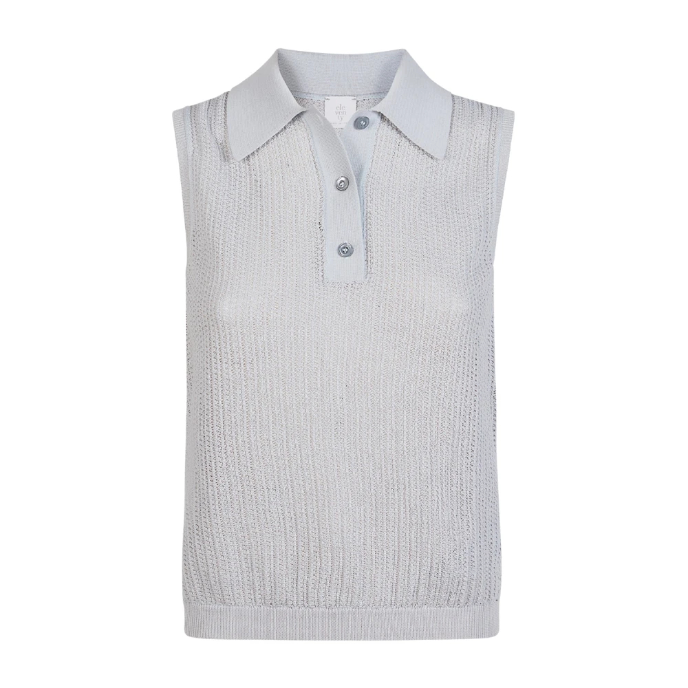 Eleventy Damen Blau - Polo Smanicata In Maglia - Knitwear - Xs