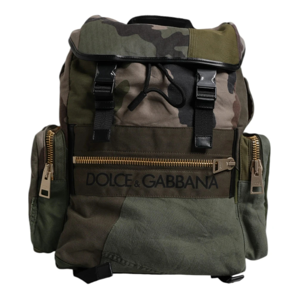 Dolce & Gabbana Unisex Grün - Patchwork Reise-Rucksack - Bags - One Size