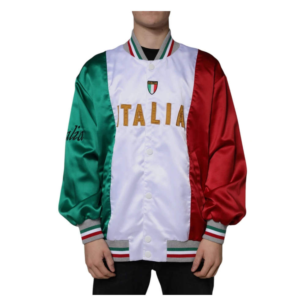 Dolce & Gabbana Herren Multicolor - Italia Button-Down Bomberjacke - Jackets - Mehrfarbig - L