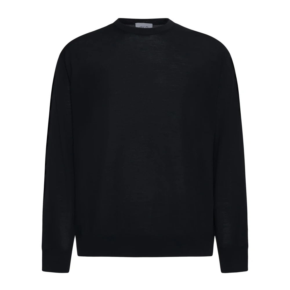 D4.0 Herren Schwarz - Virgin Wool Crewneck Sweater - Knitwear - K -L