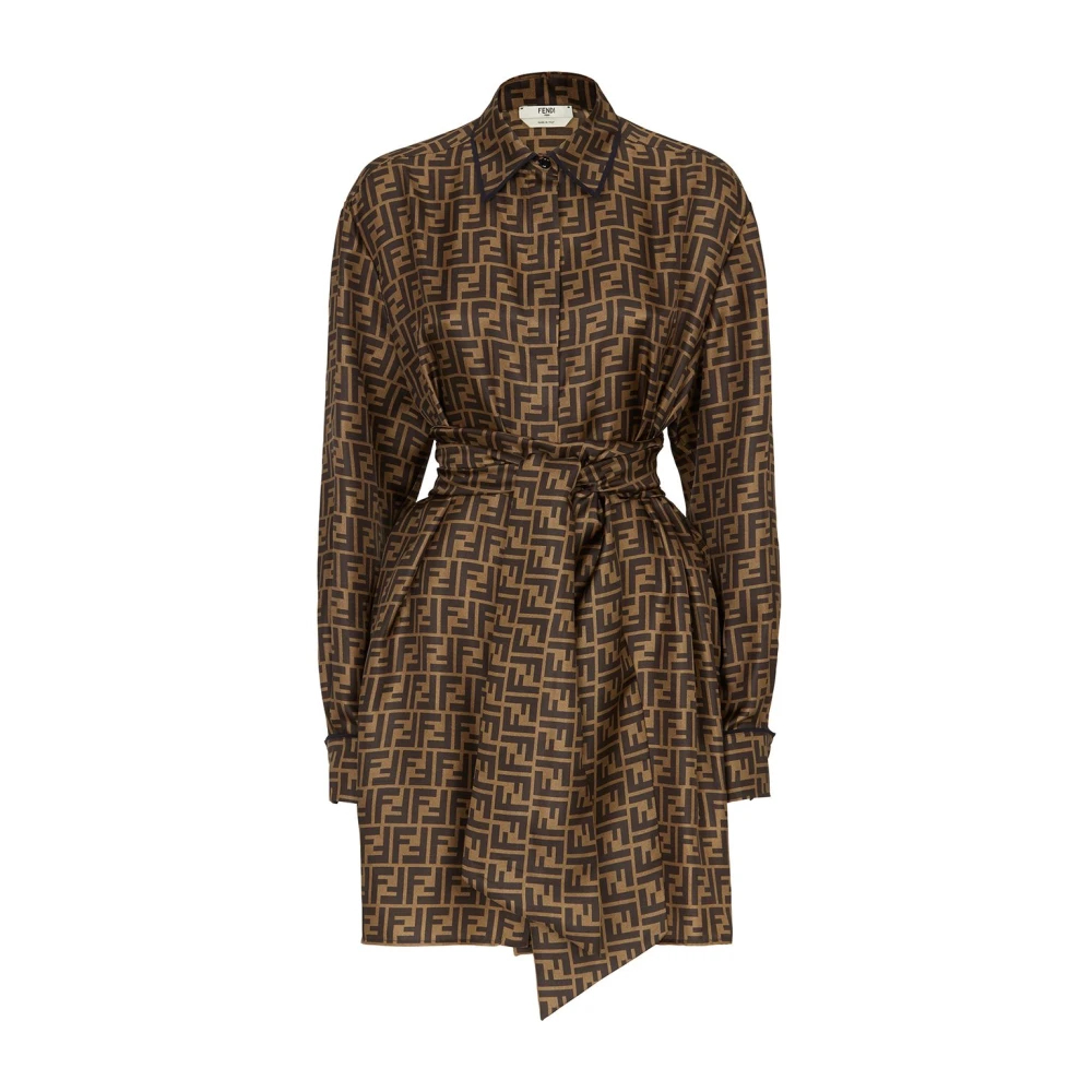 Fendi Damen Braun - Signature Ff-Muster Kleid - Dresses - S