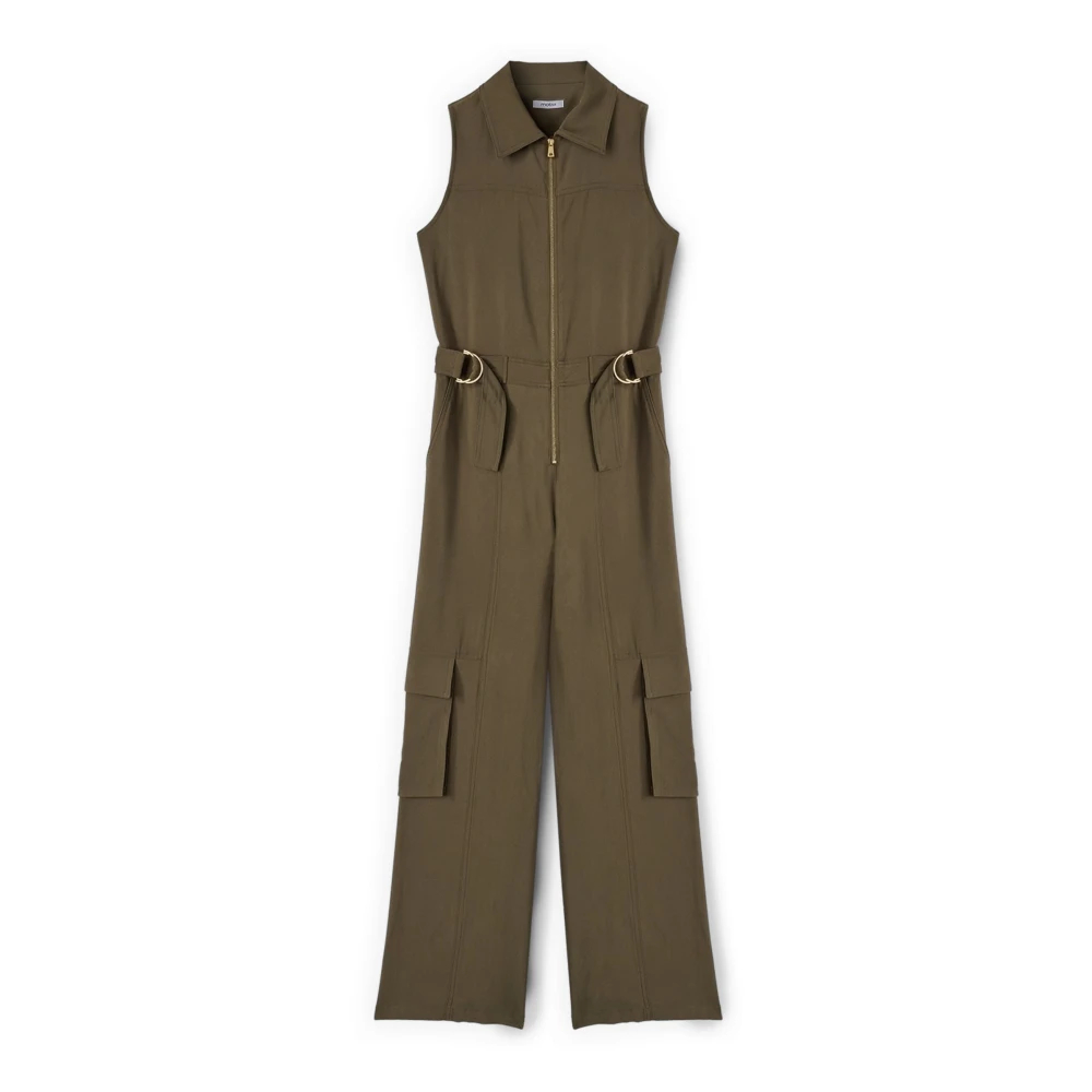Motivi Damen Grün - Langer Overall Mit Cargotaschen - Jumpsuits & Playsuits - Xs