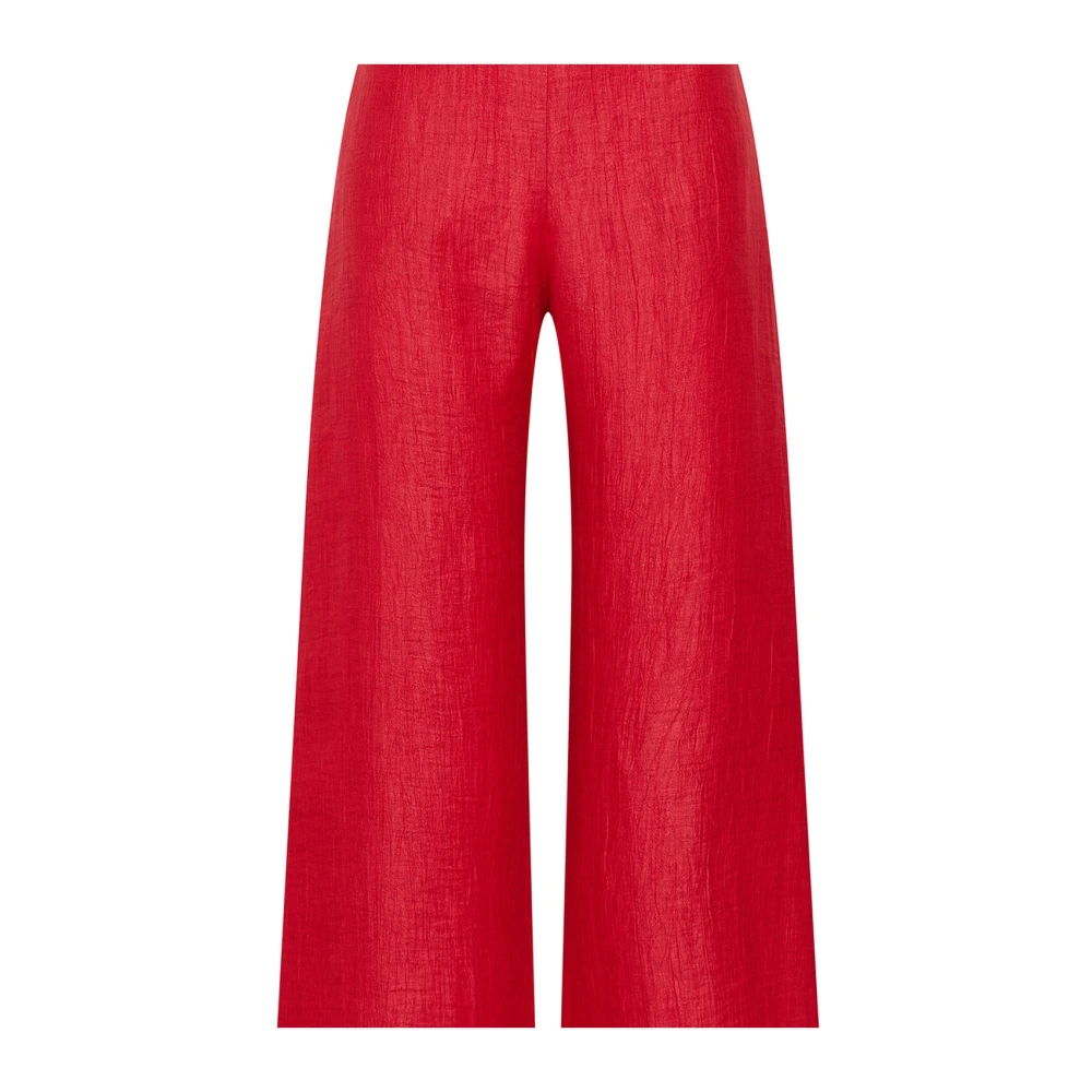 Maliparmi Damen Rot - Leinen-Jacquard-Hose - Trousers - Xl