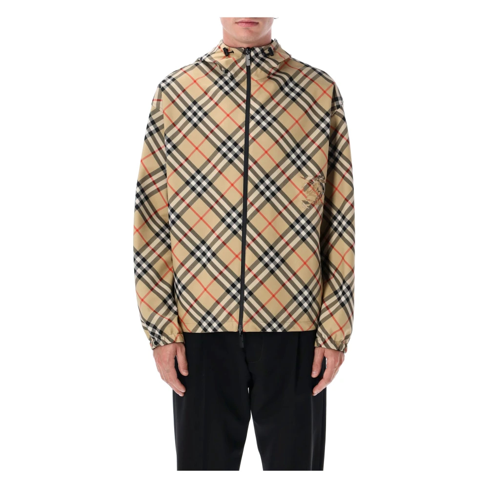 Burberry Herren Beige - Reversible Check Hooded Jacket - Jackets - L