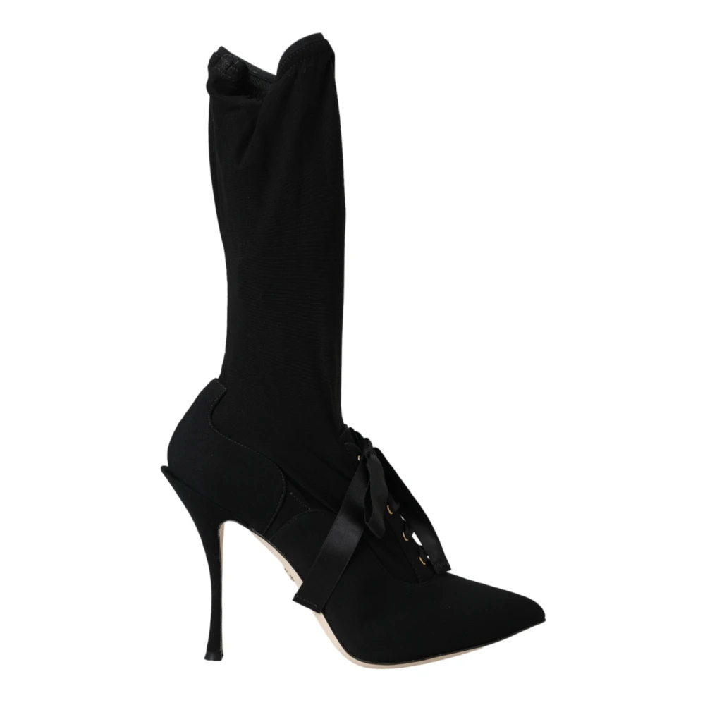 Dolce & Gabbana Damen Schwarz - Wunderschöne Mid-Calf-Stiefel - Shoes - K - 36 Eu