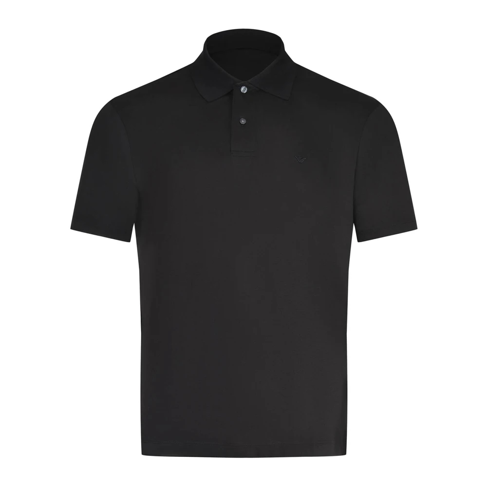 Emporio Armani Herren Schwarz - Polohemd Mit Knöpfen - Tops - K - 2XL