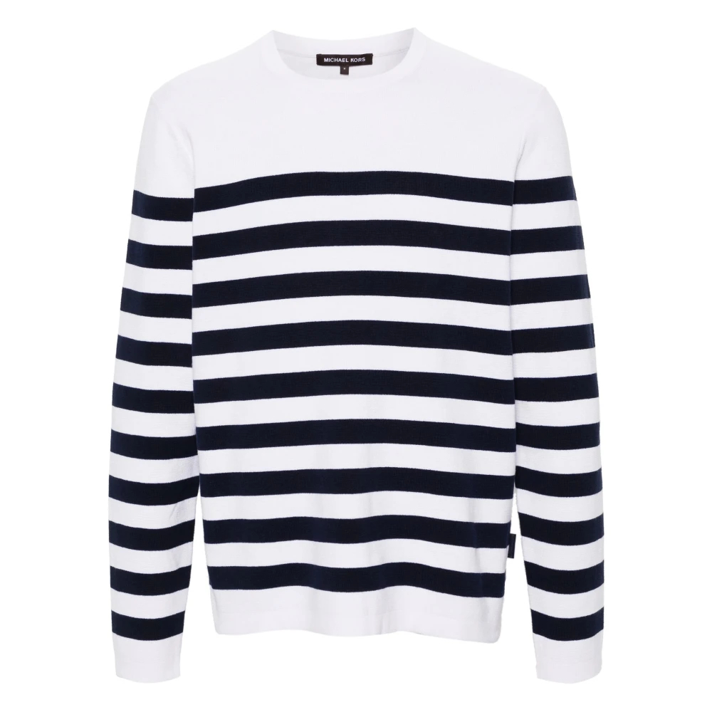 Michael Kors Herren Blau - E Streifen Pullover - Knitwear - L