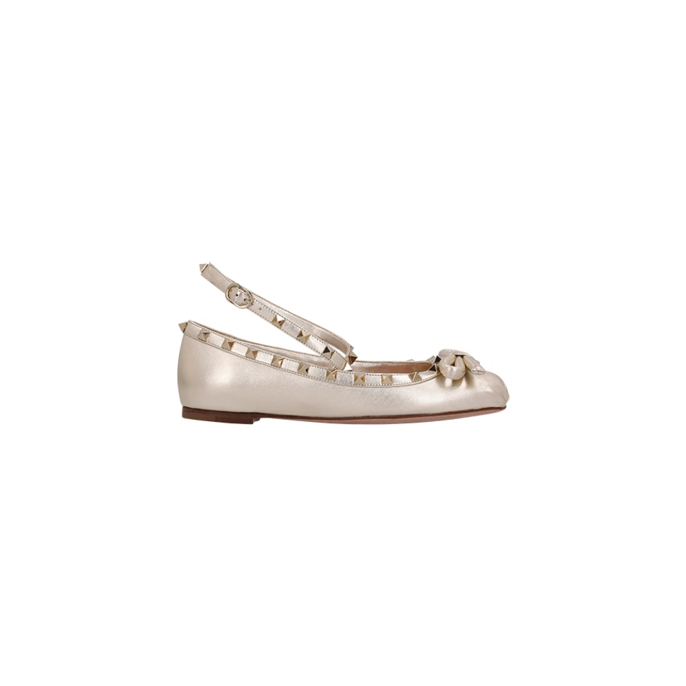 Valentino Garavani Damen Grau - Rockstud Ballerina Schuhe - Shoes - 39 Eu
